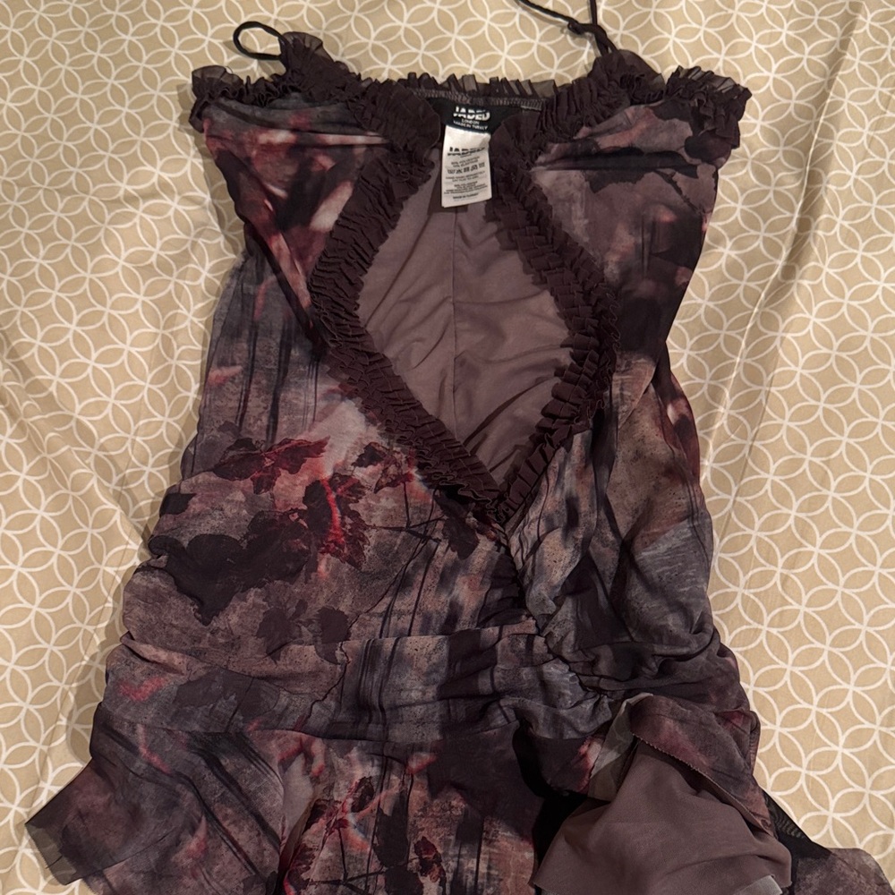 Jaded London Ruffled Edge Top in Deep Purple